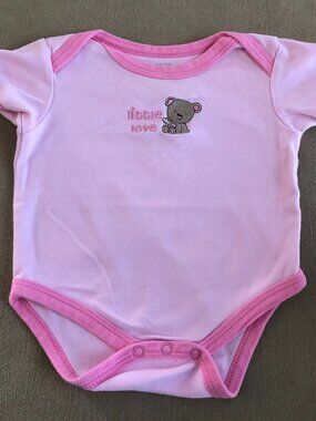Kristen Hanah Baby Girls Pink Onesie Short Sleeves Size 6-9 Month